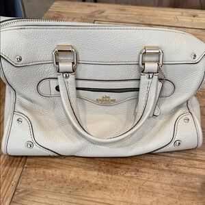 Coach Cream Leather Satchel